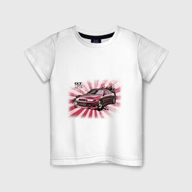 Детская футболка хлопок с принтом Nisan Skyline красная в Санкт-Петербурге, 100% хлопок | круглый вырез горловины, полуприлегающий силуэт, длина до линии бедер | nissan skyline | tourer | ниссан | скайлайн | японские автомобили