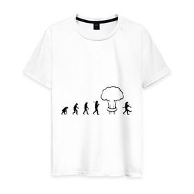 Мужская футболка хлопок с принтом Эволюция после взрыва в Санкт-Петербурге, 100% хлопок | прямой крой, круглый вырез горловины, длина до линии бедер, слегка спущенное плечо. | атомная бомба | мутант | радиация | эволюция | экология | ядерный взрыв