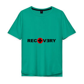 Мужская футболка хлопок Oversize с принтом recovery в Санкт-Петербурге, 100% хлопок | свободный крой, круглый ворот, “спинка” длиннее передней части | eminm | еминем | реп | репчик | рэп