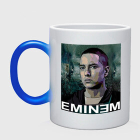 Кружка хамелеон с принтом постер Eminem в Санкт-Петербурге, керамика | меняет цвет при нагревании, емкость 330 мл | eminm | slim shady | еминем | реп | репчик | рэп