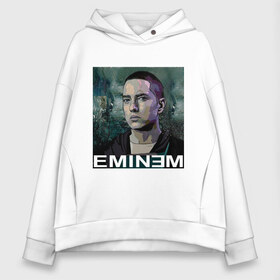 Женское худи Oversize хлопок с принтом постер Eminem в Санкт-Петербурге, френч-терри — 70% хлопок, 30% полиэстер. Мягкий теплый начес внутри —100% хлопок | боковые карманы, эластичные манжеты и нижняя кромка, капюшон на магнитной кнопке | eminm | slim shady | еминем | реп | репчик | рэп