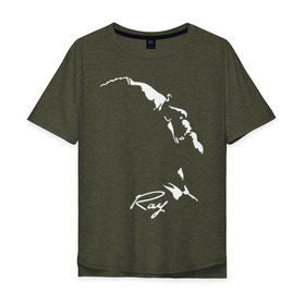 Мужская футболка хлопок Oversize с принтом Ray Charles в Санкт-Петербурге, 100% хлопок | свободный крой, круглый ворот, “спинка” длиннее передней части | jazz | ray charles | джаз | музыка | рэй чарльз