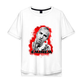 Мужская футболка хлопок Oversize с принтом Eminem blood в Санкт-Петербурге, 100% хлопок | свободный крой, круглый ворот, “спинка” длиннее передней части | eminm | slim shady | еминем | реп | репчик | рэп