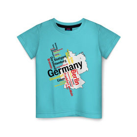Детская футболка хлопок с принтом Германия (крупные города) в Санкт-Петербурге, 100% хлопок | круглый вырез горловины, полуприлегающий силуэт, длина до линии бедер | germany | германия | город | города | для туристов | туристические