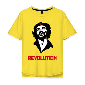 Мужская футболка хлопок Oversize с принтом Che Guevara Revolution в Санкт-Петербурге, 100% хлопок | свободный крой, круглый ворот, “спинка” длиннее передней части | че гевара