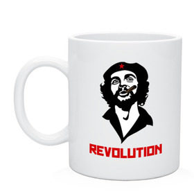 Кружка с принтом Che Guevara Revolution в Санкт-Петербурге, керамика | объем — 330 мл, диаметр — 80 мм. Принт наносится на бока кружки, можно сделать два разных изображения | Тематика изображения на принте: че гевара