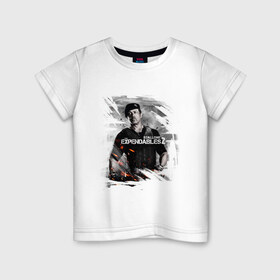 Детская футболка хлопок с принтом Stallone в Санкт-Петербурге, 100% хлопок | круглый вырез горловины, полуприлегающий силуэт, длина до линии бедер | expendables 2 | stallone | кино | неудержимые | сталлоне | фильмы