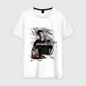 Мужская футболка хлопок с принтом Stallone в Санкт-Петербурге, 100% хлопок | прямой крой, круглый вырез горловины, длина до линии бедер, слегка спущенное плечо. | expendables 2 | stallone | кино | неудержимые | сталлоне | фильмы