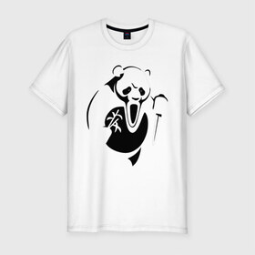 Мужская футболка премиум с принтом Панда крик в Санкт-Петербурге, 92% хлопок, 8% лайкра | приталенный силуэт, круглый вырез ворота, длина до линии бедра, короткий рукав | Тематика изображения на принте: панда