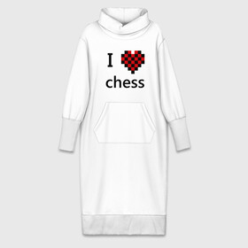 Платье удлиненное хлопок с принтом I love chess в Санкт-Петербурге,  |  | chess | i love chess | шахматы | я люблю шахматы