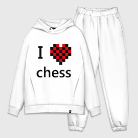 Мужской костюм хлопок OVERSIZE с принтом I love chess в Санкт-Петербурге,  |  | chess | i love chess | шахматы | я люблю шахматы