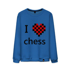 Мужской свитшот хлопок с принтом I love chess в Санкт-Петербурге, 100% хлопок |  | chess | i love chess | шахматы | я люблю шахматы