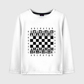 Детский лонгслив хлопок с принтом Шахматная достка в Санкт-Петербурге, 100% хлопок | круглый вырез горловины, полуприлегающий силуэт, длина до линии бедер | шахматист | шахматная доска | шахматы