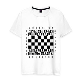 Мужская футболка хлопок с принтом Шахматная достка в Санкт-Петербурге, 100% хлопок | прямой крой, круглый вырез горловины, длина до линии бедер, слегка спущенное плечо. | шахматист | шахматная доска | шахматы