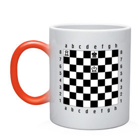 Кружка хамелеон с принтом Комбинация шах и мат в Санкт-Петербурге, керамика | меняет цвет при нагревании, емкость 330 мл | checkmate | мат | шах | шах и мат | шахматист | шахматная доска | шахматы
