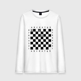 Мужской лонгслив хлопок с принтом Комбинация Шах в Санкт-Петербурге, 100% хлопок |  | checkmate | мат | шах | шах и мат | шахматист | шахматная доска | шахматы