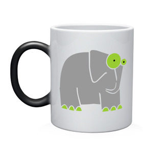 Кружка хамелеон с принтом Веселый слоник в Санкт-Петербурге, керамика | меняет цвет при нагревании, емкость 330 мл | слон