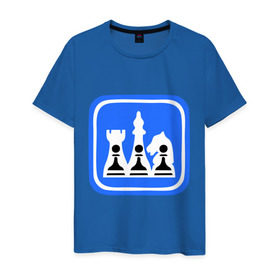 Мужская футболка хлопок с принтом белые-черные в Санкт-Петербурге, 100% хлопок | прямой крой, круглый вырез горловины, длина до линии бедер, слегка спущенное плечо. | chess | дорожный знак | знак | шахматы
