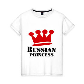 Женская футболка хлопок с принтом Принцесса в Санкт-Петербурге, 100% хлопок | прямой крой, круглый вырез горловины, длина до линии бедер, слегка спущенное плечо | 
