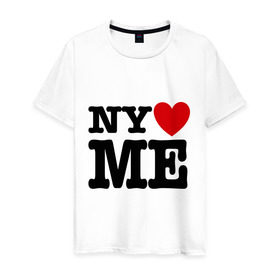 Мужская футболка хлопок с принтом Ny love me нью йорк любит меня в Санкт-Петербурге, 100% хлопок | прямой крой, круглый вырез горловины, длина до линии бедер, слегка спущенное плечо. | i love | ny love me | нью йорк любит меня | я люблю