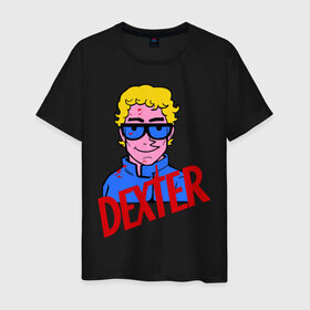 Мужская футболка хлопок с принтом Мультяшный Dexter в Санкт-Петербурге, 100% хлопок | прямой крой, круглый вырез горловины, длина до линии бедер, слегка спущенное плечо. | dexter | декстер | сериалы | тв сериалы
