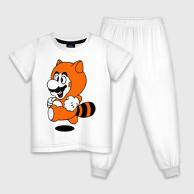 Детская пижама хлопок с принтом Mario In Tanooki Suit в Санкт-Петербурге, 100% хлопок |  брюки и футболка прямого кроя, без карманов, на брюках мягкая резинка на поясе и по низу штанин
 | nintendo | марио | нинтендо