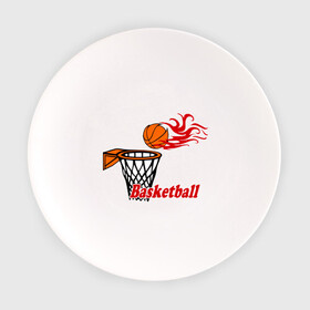 Тарелка с принтом Баскетбол (огненный мяч) в Санкт-Петербурге, фарфор | диаметр - 210 мм
диаметр для нанесения принта - 120 мм | basketball | nba | нба