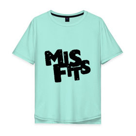 Мужская футболка хлопок Oversize с принтом Misfits лого в Санкт-Петербурге, 100% хлопок | свободный крой, круглый ворот, “спинка” длиннее передней части | missfit | мисфит | отбросы | сериалы
