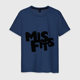 Мужская футболка хлопок с принтом Misfits лого в Санкт-Петербурге, 100% хлопок | прямой крой, круглый вырез горловины, длина до линии бедер, слегка спущенное плечо. | missfit | мисфит | отбросы | сериалы