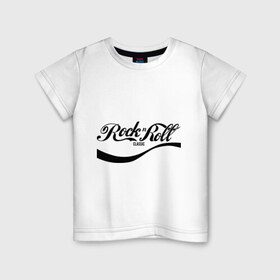 Детская футболка хлопок с принтом Rock n Roll в Санкт-Петербурге, 100% хлопок | круглый вырез горловины, полуприлегающий силуэт, длина до линии бедер | rock n roll | антибренд | разное | рок и рол