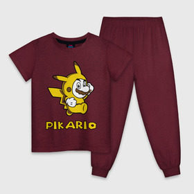 Детская пижама хлопок с принтом Pikario в Санкт-Петербурге, 100% хлопок |  брюки и футболка прямого кроя, без карманов, на брюках мягкая резинка на поясе и по низу штанин
 | марио