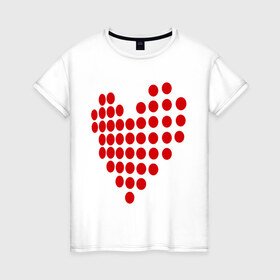 Женская футболка хлопок с принтом Сердце шарики в Санкт-Петербурге, 100% хлопок | прямой крой, круглый вырез горловины, длина до линии бедер, слегка спущенное плечо | Тематика изображения на принте: 