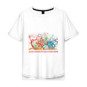 Мужская футболка хлопок Oversize с принтом Aliis inserviendo consumor в Санкт-Петербурге, 100% хлопок | свободный крой, круглый ворот, “спинка” длиннее передней части | афоризмы | латынь | сгораю сам | служу другим | фразы | цитаты