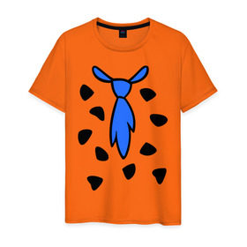 Мужская футболка хлопок с принтом Галстук из мультика флинстоун - Flintstones в Санкт-Петербурге, 100% хлопок | прямой крой, круглый вырез горловины, длина до линии бедер, слегка спущенное плечо. | flintstones | галстук | одежда | синий галстук | флинстоун