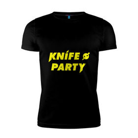 Мужская футболка премиум с принтом Knife party в Санкт-Петербурге, 92% хлопок, 8% лайкра | приталенный силуэт, круглый вырез ворота, длина до линии бедра, короткий рукав | dubstep | вечеринка | даб степ | дабстеп | музыка