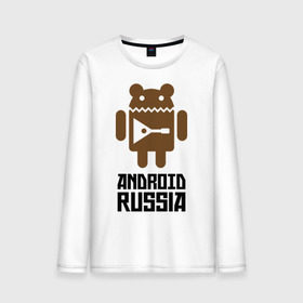 Мужской лонгслив хлопок с принтом Android Russia в Санкт-Петербурге, 100% хлопок |  | android russia | антибренд