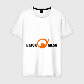 Мужская футболка хлопок с принтом Black mesa Main logo в Санкт-Петербурге, 100% хлопок | прямой крой, круглый вырез горловины, длина до линии бедер, слегка спущенное плечо. | black mesa | игры | компьютерные игры