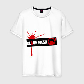 Мужская футболка хлопок с принтом Black mesa Blood в Санкт-Петербурге, 100% хлопок | прямой крой, круглый вырез горловины, длина до линии бедер, слегка спущенное плечо. | black mesa | игры | компьютерные игры