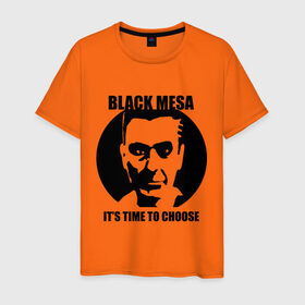 Мужская футболка хлопок с принтом Black mesa Choose в Санкт-Петербурге, 100% хлопок | прямой крой, круглый вырез горловины, длина до линии бедер, слегка спущенное плечо. | black mesa | игры | компьютерные игры