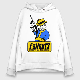 Женское худи Oversize хлопок с принтом Fallout Man в Санкт-Петербурге, френч-терри — 70% хлопок, 30% полиэстер. Мягкий теплый начес внутри —100% хлопок | боковые карманы, эластичные манжеты и нижняя кромка, капюшон на магнитной кнопке | fallout | логотип | постапокалиптические | фаллаут | фоллаут