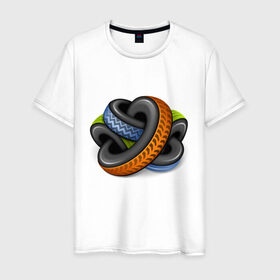 Мужская футболка хлопок с принтом Цветной логотип в Санкт-Петербурге, 100% хлопок | прямой крой, круглый вырез горловины, длина до линии бедер, слегка спущенное плечо. | auto | авто | клуб автолюбителей | логотип автокадабра | машины | тачки