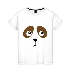 Женская футболка хлопок с принтом Грустная собачка в Санкт-Петербурге, 100% хлопок | прямой крой, круглый вырез горловины, длина до линии бедер, слегка спущенное плечо | грустная собачка | животные | картинки | собака