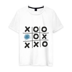Мужская футболка хлопок с принтом Хабра- крестики нолики в Санкт-Петербурге, 100% хлопок | прямой крой, круглый вырез горловины, длина до линии бедер, слегка спущенное плечо. | хабра  крестики нолики