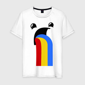 Мужская футболка хлопок с принтом Funny Rainbow в Санкт-Петербурге, 100% хлопок | прямой крой, круглый вырез горловины, длина до линии бедер, слегка спущенное плечо. | 