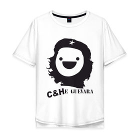 Мужская футболка хлопок Oversize с принтом C&He Guevara в Санкт-Петербурге, 100% хлопок | свободный крой, круглый ворот, “спинка” длиннее передней части | 