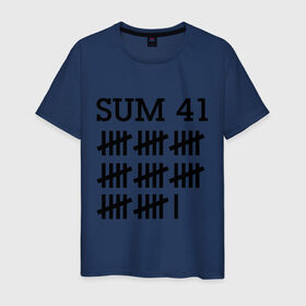 Мужская футболка хлопок с принтом Sum 41 black в Санкт-Петербурге, 100% хлопок | прямой крой, круглый вырез горловины, длина до линии бедер, слегка спущенное плечо. | sum 41 | музыка | панк рок | рок | сам 41