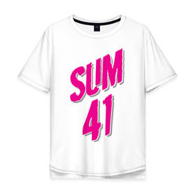 Мужская футболка хлопок Oversize с принтом Sum 41 logo в Санкт-Петербурге, 100% хлопок | свободный крой, круглый ворот, “спинка” длиннее передней части | sum 41 | музыка | панк рок | рок | сам 41
