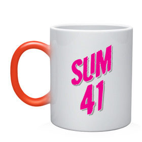 Кружка хамелеон с принтом Sum 41 logo в Санкт-Петербурге, керамика | меняет цвет при нагревании, емкость 330 мл | sum 41 | музыка | панк рок | рок | сам 41