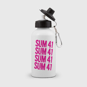 Бутылка спортивная с принтом Sum 41 magenta в Санкт-Петербурге, металл | емкость — 500 мл, в комплекте две пластиковые крышки и карабин для крепления | 