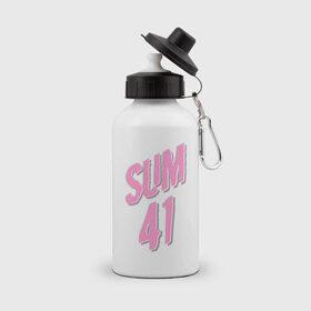 Бутылка спортивная с принтом Sum 41 pink в Санкт-Петербурге, металл | емкость — 500 мл, в комплекте две пластиковые крышки и карабин для крепления | rock | музыка | музыкальные стили | панк | панк рок | рок